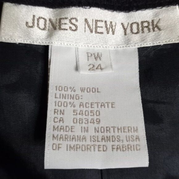 Jones New York Pure Wool Women's Gray Stripe Straight Leg Dress Pants Size 24PW - Picture 10 of 10